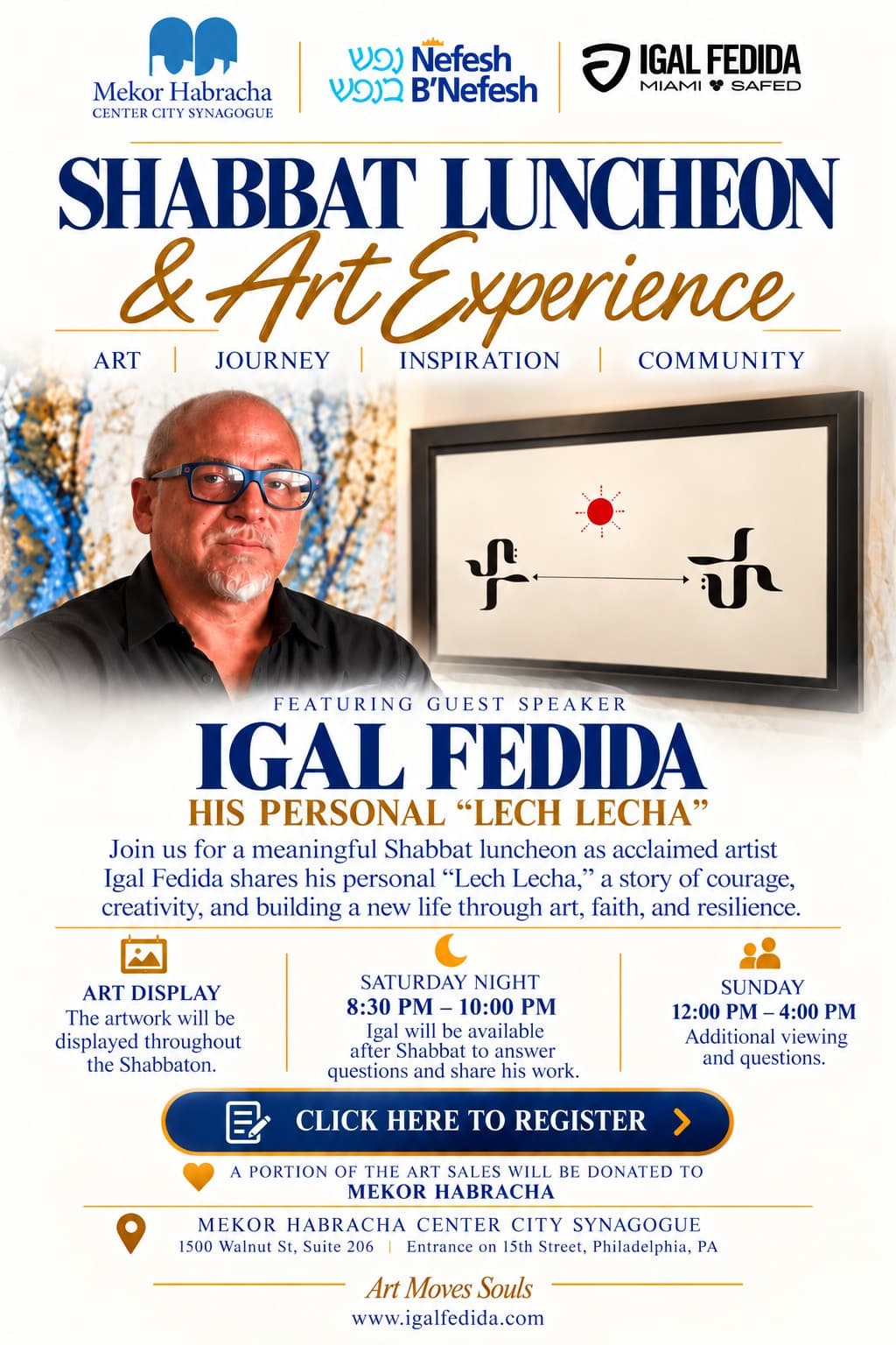 Shabbat Luncheon and Art Experience with Igal Fedida at Mekor Habracha